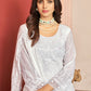 Salwar Suit Faux Georgette White Embroidered Salwar Kameez