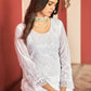 Salwar Suit Faux Georgette White Embroidered Salwar Kameez