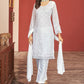 Salwar Suit Faux Georgette White Embroidered Salwar Kameez