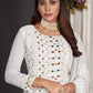 Straight Salwar Suit Faux Georgette White Embroidered Salwar Kameez