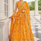 Lehenga Choli Faux Georgette Yellow Digital Print Lehenga Choli