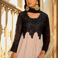 Pakistani Salwar Suit Faux Georgette Black Peach Embroidered Salwar Kameez