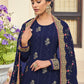 Salwar Suit Faux Georgette Blue Embroidered Salwar Kameez