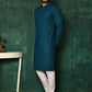 Kurta Pyjama Cotton Firozi Chikankari Work Mens