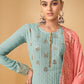 Salwar Suit Georgette Firozi Embroidered Salwar Kameez