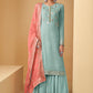 Salwar Suit Georgette Firozi Embroidered Salwar Kameez