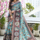 Classic Cotton Silk Firozi Print Saree