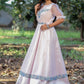 Gown Net Satin Pink Embroidered Gown