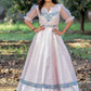 Gown Net Satin Pink Embroidered Gown