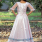 Gown Net Satin Pink Embroidered Gown