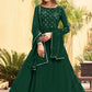 Floor Lenght Salwar Suit Georgette Green Mirror Salwar Kameez