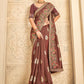 Contemporary Khadi Silk Brown Embroidered Saree