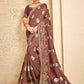 Contemporary Khadi Silk Brown Embroidered Saree