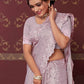 Trendy Saree Silk Blend Lavender Embroidered Saree