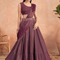 Lehenga Style Saree Art Silk Purple Embroidered Saree