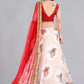 A Line Lehenga Banglori Silk Red Floral Patch Lehenga Choli