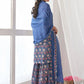 Salwar Suit Muslin Blue Floral Patch Salwar Kameez