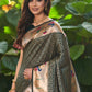 Contemporary Silk Green Floral Patch Saree