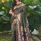 Contemporary Silk Green Floral Patch Saree