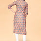 Casual Kurti Rayon Peach Floral Patch Kurtis