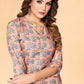 Casual Kurti Rayon Peach Floral Patch Kurtis