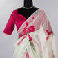 Trendy Saree Organza Off White Floral Patch Saree