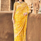 Classic Weight Less Yellow Floral Patch Saree
