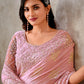 Trendy Saree Foil Silk Pink Patch Border Saree