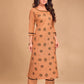 Pant Style Suit Blended Cotton Orange Foil Print Salwar Kameez