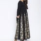 Floor Length Kurti Crepe Silk Black Foil Print Kurtis