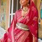 Classic Silk Pink Foil Print Saree