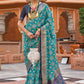 Contemporary Silk Multi Colour Foil Print Saree
