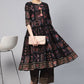 Casual Kurti Crepe Silk Black Foil Print Kurtis