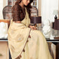 Classic Fancy Fabric Cream Foil Print Saree