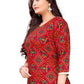 Casual Kurti Rayon Red Foil Print Kurtis