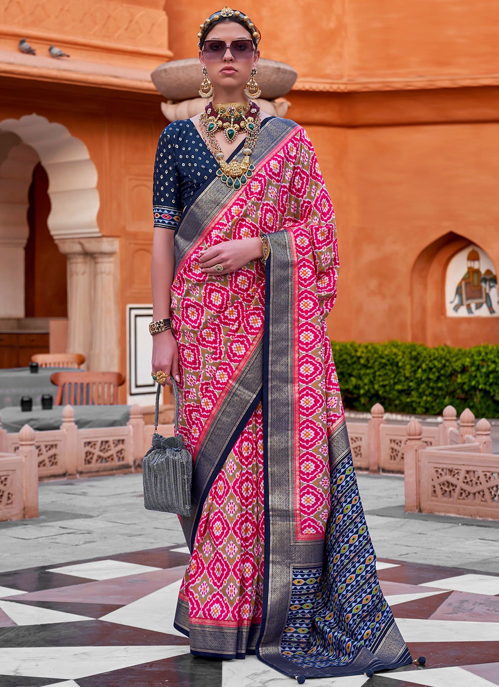 Trendy Saree Silk Multi Colour Foil Print Saree