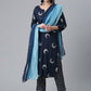 Salwar Suit Rayon Blue Foil Print Salwar Kameez