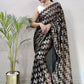 Classic Net Silver Foil Print Saree