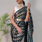 Trendy Saree Net Teal Foil Print Saree