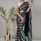 Trendy Saree Net Teal Foil Print Saree