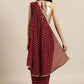 Classic Georgette Maroon Foil Print Saree