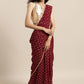 Classic Georgette Maroon Foil Print Saree