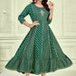 Gown Rayon Green Foil Print Gown