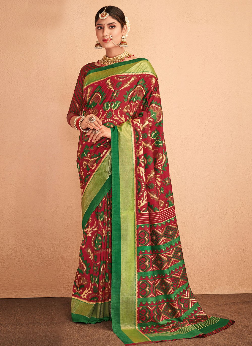 Classic Silk Multi Colour Foil Print Saree