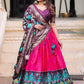 Lehenga Choli Silk Pink Foil Print Lehenga Choli