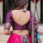 Lehenga Choli Silk Pink Foil Print Lehenga Choli