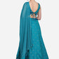 Lehenga Choli Tafeta Silk Turquoise Foil Print Lehenga Choli