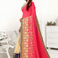 Classic Net Fuchsia Patch Border Saree