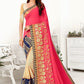 Classic Net Fuchsia Patch Border Saree