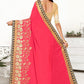 Classic Net Fuchsia Patch Border Saree